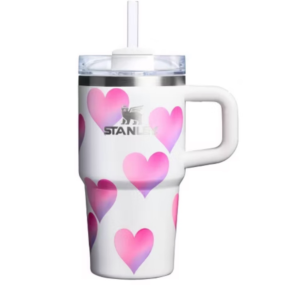 Stanley 20 oz Stainless Steel H2.0 Flowstate Quencher Tumbler Frost Heart - Picture 1 of 3